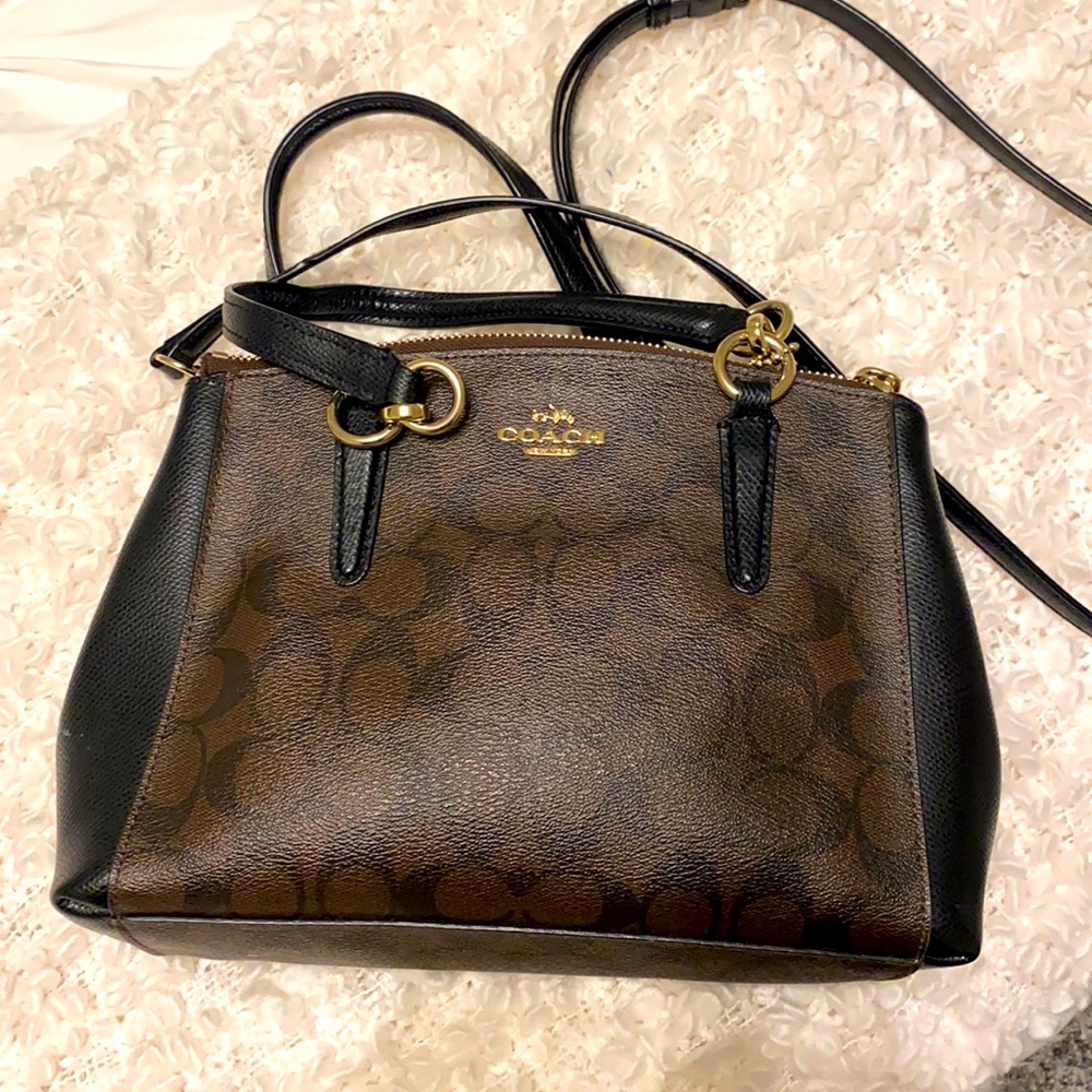 Coach brown and black handbag